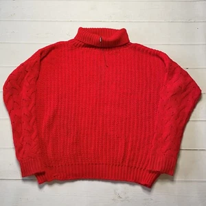 NWOT - PrettyLittleThing - Women’s Red Turtleneck Sweater - Size US 8 - Picture 1 of 9