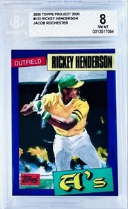 Topps Project 2020 Rickey Henderson #123 Jacob Rochester BGS 8 Low Pop & PR