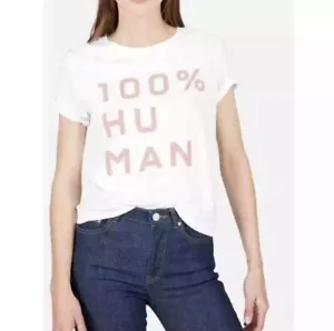T-shirt piccola EVERLANE 100% grafica umana uguaglianza giorno rosa bianca manica corta - Foto 1 di 3