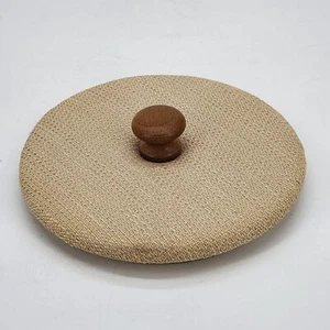 Longberger 5" Messkorb et al, Khaki Stoffdeckel NUR mit Holzknopf Vintage - Bild 1 von 7