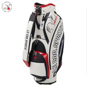 Le Coq Sportif Golf Men's Cart Bag 9.5 x 47" 6-way 3.4kg 2024 Model PU White/Red - Picture 1 of 8
