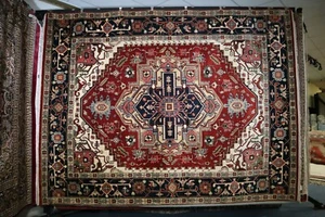 9'0" x 12'0" ft. Serapi Hand Knotted Caucasian Kazak Tribal Vegetable Dye Rug - Picture 1 of 8