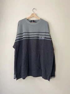 Vintage 90’s Fubu Sport Striped Black Grey Knit Sweater Sweatshirt - XXL - Picture 1 of 5