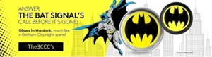 THE BAT SIGNAL GLOW IN THE DARK SILVER COIN - Picture 1 of 5
