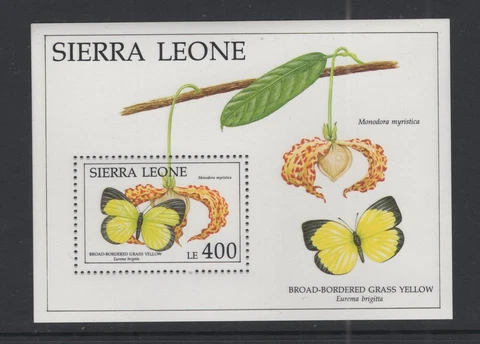 Sierra Leone #1407  (1991 Butterfly sheet) VFMNH CV $5.00 Cover