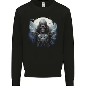 Skull Biker Motorcycle Motorbike Grim Reaper 22 Mens Sweatshirt Jumper - Picture 1 of 3