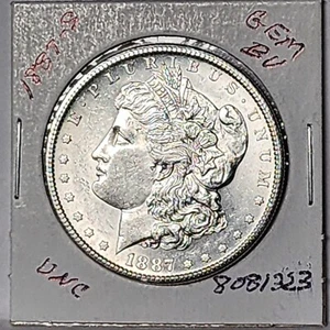 1887-S MORGAN SILVER DOLLAR BLAST WHITE TONED GEM BU #8081323-134W - Picture 1 of 4
