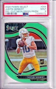 Justin Herbert ROOKIE 2020  Select Field Level NEON Prizm RC #344 Mint PSA 9 - Picture 1 of 2