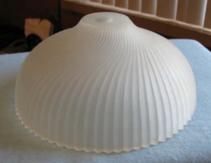 Vintage Satin Frosted Glass Spiral Design Ceiling Lamp Shade 8 5/8 Inches - Picture 1 of 8