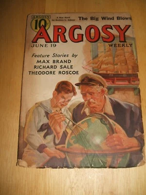 Argosy Weekly June 19, 1937 Eustace L. Adams, Max Brand, Theodore Roscoe, Pulp Foto 1 de 3
