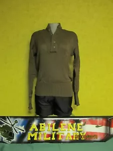 Us Military Brown Sweater 5 Button Genuine GI Army Wool Sweater XS SM MED LG - Picture 1 of 9