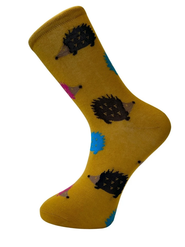 Frederick Thomas mustard yellow gold hedgehog socks ladies men - Image 1 of 1