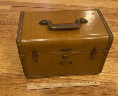 DE COLECCIÓN SAMSONITE Schwayder Bros. FUNDA TREN - ESTILO 4612 Equipaje Marrón con ESPEJO Foto 1 de 4