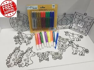 Paint Your Own #K Sun Catcher Unicorns & Butterflies Kid Arts & Craft Gift