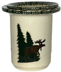 Volkskunst Keramik rustikal Elch Butterhalter Dip Servierer Nistgläser Hütte - Bild 1 von 11