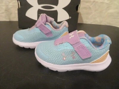 *Nuevo con etiquetas Zapatos de tenis Under Armour Surge 3 Sky azules y morados para niñas pequeñas, 5 Foto 1 de 3