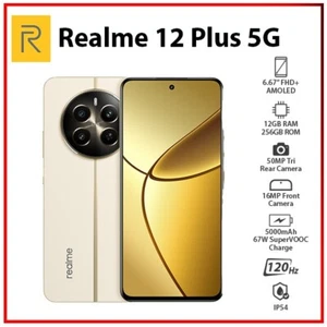 Realme 12 Plus 5G 12GB+256GB BEIGE Dual SIM Global Ver. Android Mobile Phone AU - Picture 1 of 5