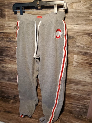 Ohio State Buckeyes Sweatpants Women's Small Gray Red Joggers Gym Workout Pants Cover