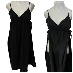 Vestido Portocruz Mujer Mediano Negro Verano Playa Cubrir Boho Fecha Estilo 888022 - Imagen 1 de 12