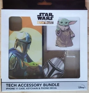 Disney Star Wars Mandalorian Apple iPhone 11 Phone Case Tech Accessory Bundle - Picture 1 of 4