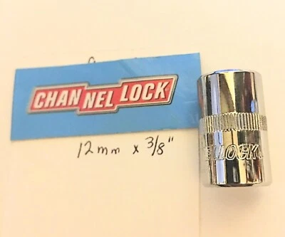 CHANNELLOCK  12 mm  x 3/8" DR  METRIC  SOCKET  12 Point Free USA Shipping - Image 1 of 4
