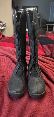 Clarks Snow Boots New Women Knee High Faux Fur Lined Shoes Sz 7.5 Winter black - Image 1 of 4