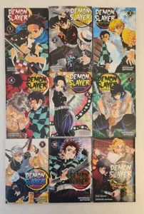 Demon Slayer Vol 1, 2, 3, 4, 6, 7, 9, 10 and Water and Flame Manga Anime Bundle - Picture 1 of 3