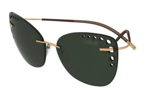 Silhouette 8157 6205 Gold Frame / Green Lens Authentic Sunglasses - Picture 1 of 2