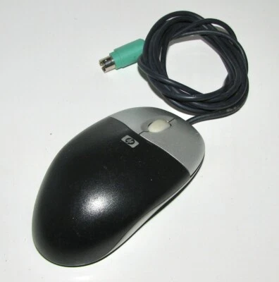 HP N8ROP-02 PS/2 Wired Gray & Silver Optical Scroll Mouse PC Computer - Image 1 of 3