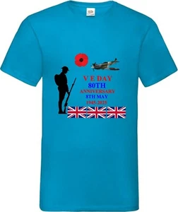 V E Day 80th Anniversary Military Remembrance T Shirt Various Colours And Sizes - Picture 1 of 22
