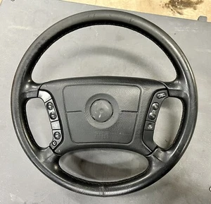 01-05 E46 BMW 3 Series Black Leather 4 Spoke Steering Wheel 325i 330i OEM - Picture 1 of 5