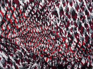 Tela elástica impresa DTY Spandex rojo negro gris blanco resumen B408 - Imagen 1 de 1