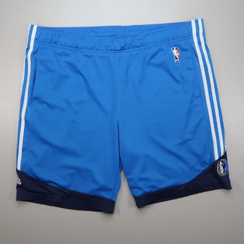 Dallas Mavericks Shorts Mens XXL Blue Adidas NBA Athletic Stretch Basketball 2XL Cover