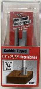 Vermont American 5/8" x 25/32" Scharnier Einsteckeinsatz 1/4" Schaft 2 Flöten - NEU - Bild 1 von 4