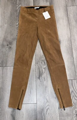Vince Tan Leggings Pantalones Cordero Gamuza Cuero XS $945 Foto 1 de 4
