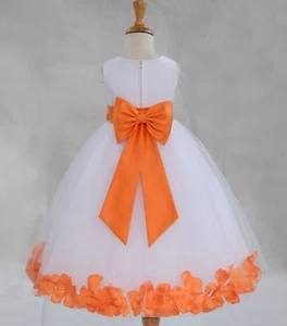 WHITE FLOWER GIRL DRESS PAGEANT WEDDING BRIDESMAID DANCE PARTY 12-18M 2 4 6 8 10 - Picture 1 of 45