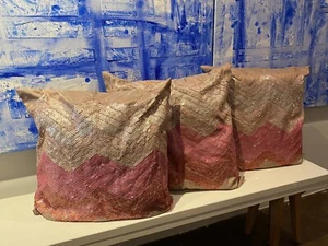 26” X 26" Silk Euro Sham Pink Sequins Drama Princess By HomeCentric - Picture 1 of 12