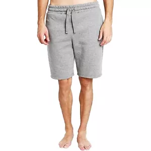 Pajama Shorts Pockets Gray Elastic Waist Drawstring Medium Men's - Picture 1 of 2
