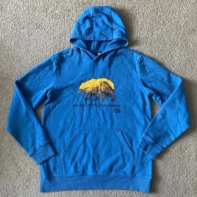 Moletom com capuz masculino North Face tamanho XL (18/20) azul  - Imagem 1 de 4