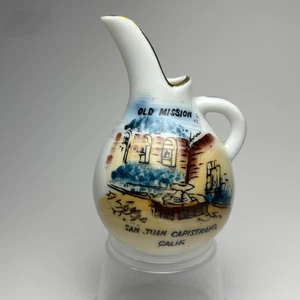 San Juan Capistrano Souvenir Mini Krug Schwalben alte Mission 3" hoch Vintage - Bild 1 von 5