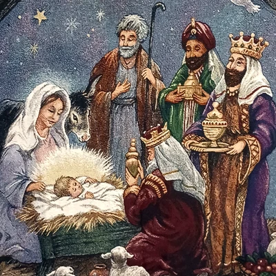 ​Weaver's Import Nativity Tapestry Blanket Throw Baby Jesus Mary Wise Men 48×67 - Image 1 of 4