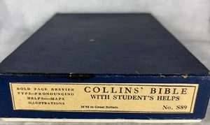 Vintage 1949 Collins' Bible with Student Helps and Original Box - Imagen 1 de 11