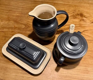Le Creuset Sahne Zuckerdose Butterdose Set Steingut gebraucht fast neuwertig - Bild 1 von 4