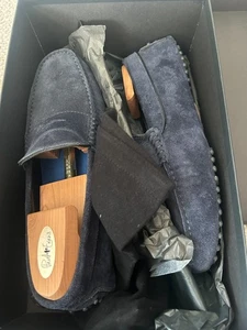 NICE! Paul Evans Size 8.5 Men's The McQueen Driving Loafer Midnight Blue - Picture 1 of 7