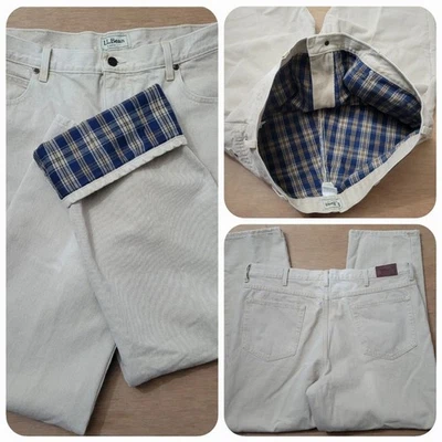 LL Bean Men's Double Fleece Lined Classic Fit Jeans Size 40x30 Mens Bleach - Image 1 of 4