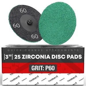 Confezione 25 Disco Condizionatore Superfici Levigatura 3" Roloc Disc, Grana 60, Tipo R -... - Foto 1 di 6