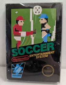 Soccer Nintendo Entertainment System NES Complete In Box 5-Screw Cart Hang Tab