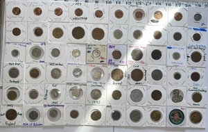 Riesige Münzsammlung antike amerikanische und ausländische Münzen Steuer/Tarif Token Lot #10 - Bild 1 von 24