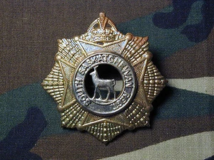 Antiguo Regimiento Canadiense Sur Saskatchewan Gorra Insignia Doble Asa Corona del Rey - Imagen 1 de 2