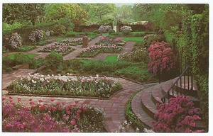 RIchmond VA Agecroft Hall Garden Vintage Postcard - Bild 1 von 2